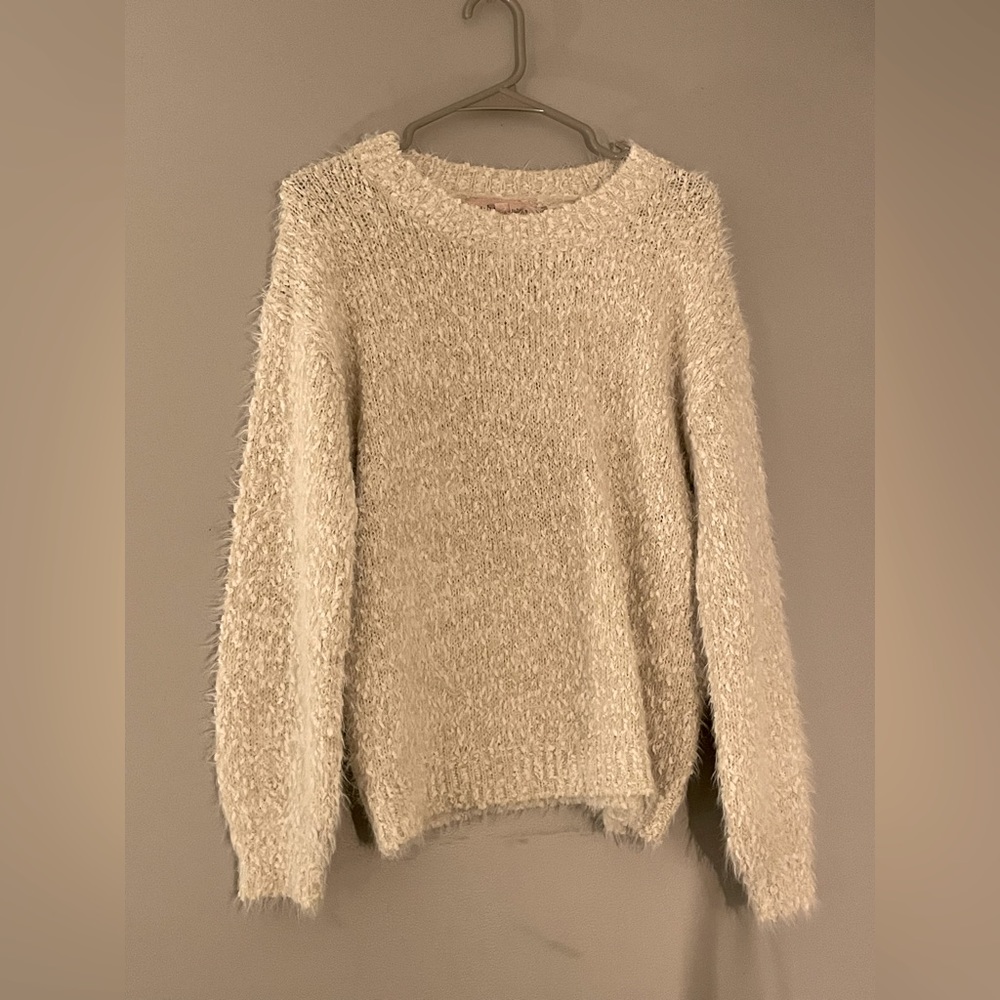 Fuzzy White Philosophy Sweater